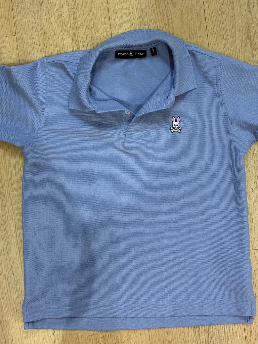 Psycho Bunny Boys 10-12 M Light Blue Embroidered Logo Polo Shirt